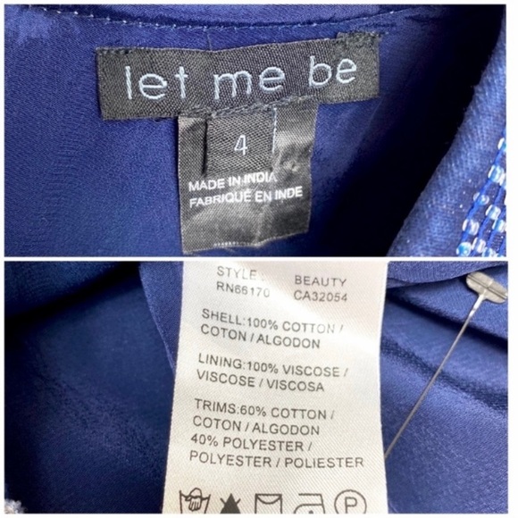 Anthropologie by Let me be Floral Patchwork Rain Garden Shift Dress Indigo Blue - Picture 8 of 11